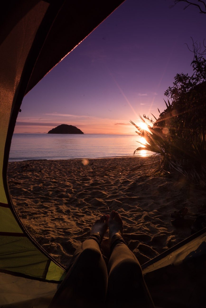 Camping on Onetahuti Beach in Abel Tasman National Park