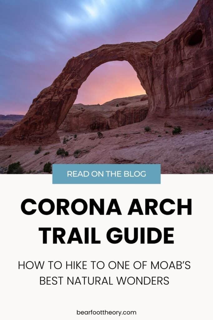 Trail guide for hiking to Corona Arch in Moab, Utah