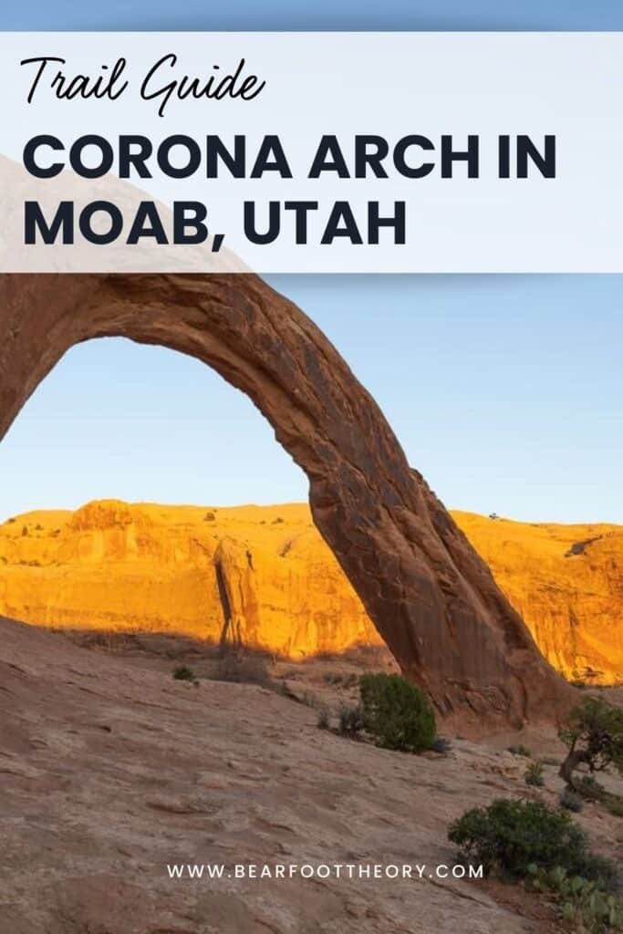 Trail guide for hiking to Corona Arch in Moab, Utah