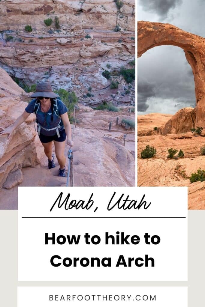 Trail guide for hiking to Corona Arch in Moab, Utah
