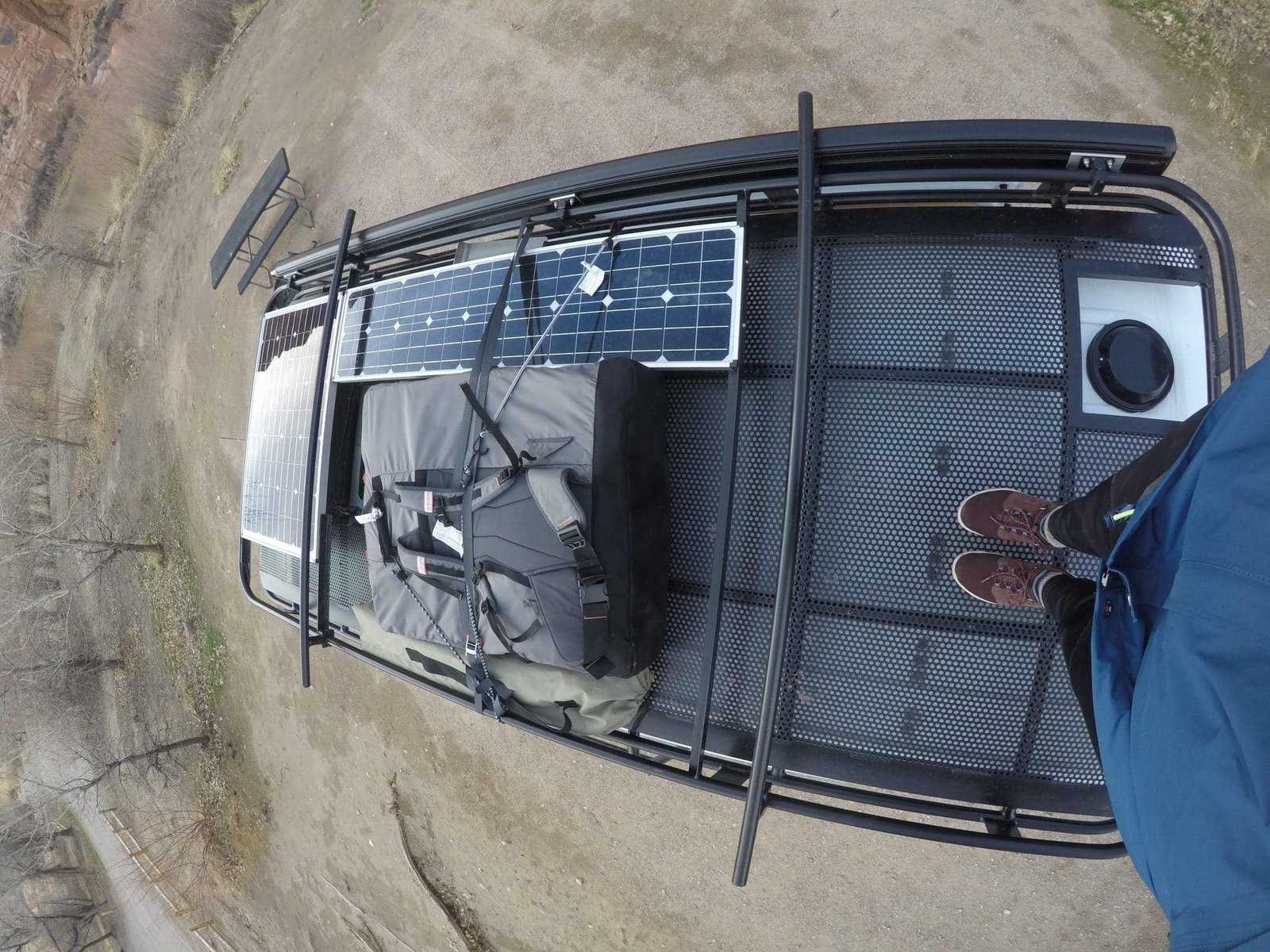 A detailed Aluminess review with pros/cons & a video tour of my Aluminess Sprinter Van roof rack, ladder, and rear bumper storage system.