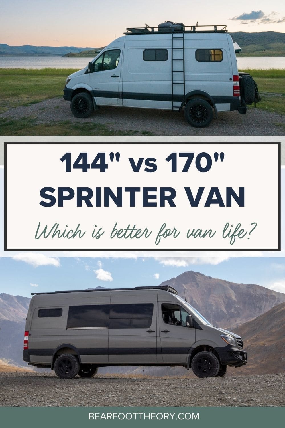 Trying to decide between a 144” vs 170” Sprinter Van? Learn the pros and cons of each wheelbase for part-time or full-time van life.