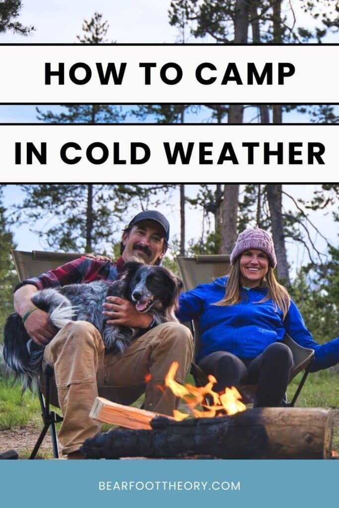 Blog post sharing cold weather camping tips for staying cozy and dry