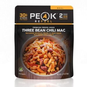Peak Refuel Three Bean Chili Mac // The best lightweight vegan backpacking food ideas from breakfast to dinner. These are delicious, easy to prepare & require little cleanup.