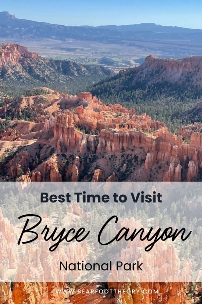 Pinnable image showing hoodoos from the top of Inspiration Point in Bryce Canyon National Park.