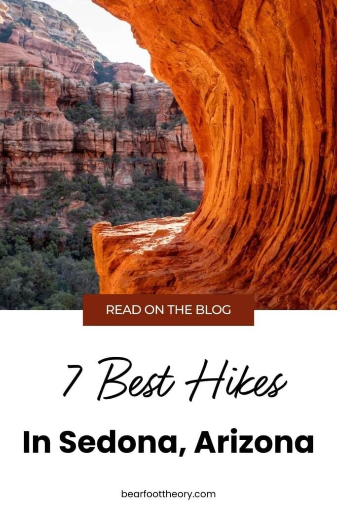 Pinnable image of Subway Cave in Sedona. Text reads "7 Best Hikes in Sedona, Arizona"